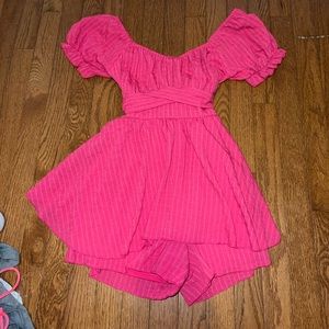 Pink flowy romper/dress